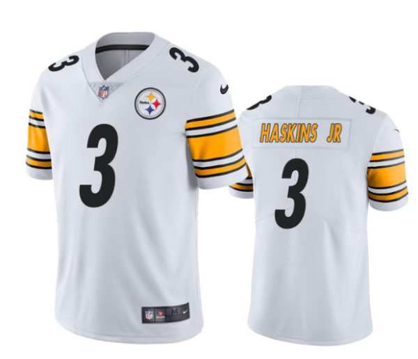 Men's Pittsburgh Steelers #3 Dwayne Haskins Jr. White Vapor Untouchable Limited Stitched Jersey - Custom Name