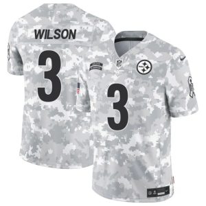 Men's Pittsburgh Steelers #3 Russell Wilson 2024 F.U.S.E Arctic Camo Salute to Service Limited Stitched Football Jersey - Custom Name