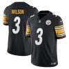 Men's Pittsburgh Steelers #3 Russell Wilson Black 2024 F.U.S.E. Vapor Untouchable Limited Stitched Jersey - Custom Name