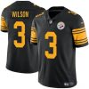 Men's Pittsburgh Steelers #3 Russell Wilson Black Color Rush Vapor Untouchable Limited Stitched Jersey - Custom Name