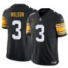Men's Pittsburgh Steelers #3 Russell Wilson Black F.U.S.E. With Walter Payton Patch Color Rush Limited Stitched Jersey - Custom Name