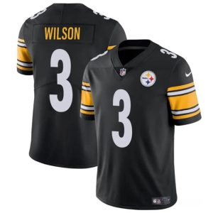 Men's Pittsburgh Steelers #3 Russell Wilson Black Vapor Untouchable Limited Stitched Jersey1 - Custom Name