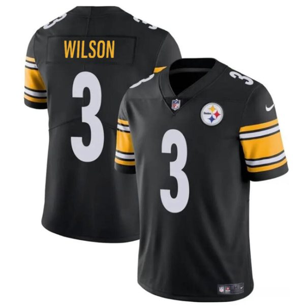Men's Pittsburgh Steelers #3 Russell Wilson Black Vapor Untouchable Limited Stitched Jersey1 - Custom Name