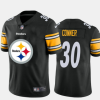 Men's Pittsburgh Steelers #30 James Conner Black 2020 Team Big Logo Limited Stitched Jersey - Custom Name
