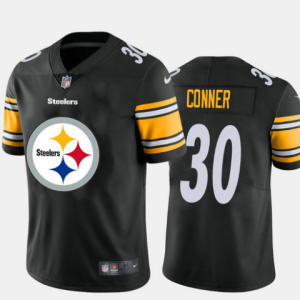 Men's Pittsburgh Steelers #30 James Conner Black 2020 Team Big Logo Limited Stitched Jersey - Custom Name
