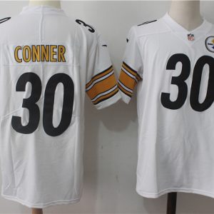 Men's Pittsburgh Steelers #30 James Conner White Stitched NFL Vapor Untouchable Limited Jersey - Custom Name