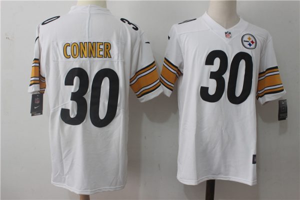 Men's Pittsburgh Steelers #30 James Conner White Stitched NFL Vapor Untouchable Limited Jersey - Custom Name