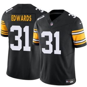 Men's Pittsburgh Steelers #31 Daijun Edwards Black 2024 F.U.S.E. Alternate Vapor Untouchable Limited Stitched Jersey - Custom Name