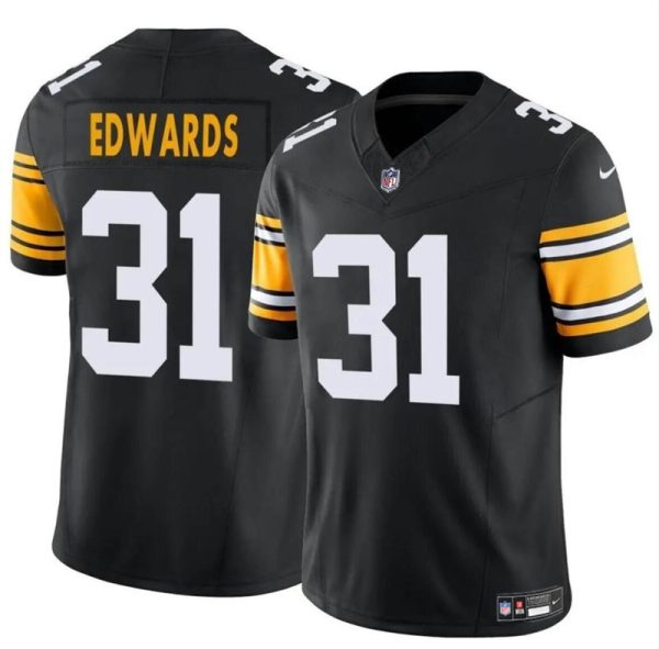 Men's Pittsburgh Steelers #31 Daijun Edwards Black 2024 F.U.S.E. Alternate Vapor Untouchable Limited Stitched Jersey - Custom Name