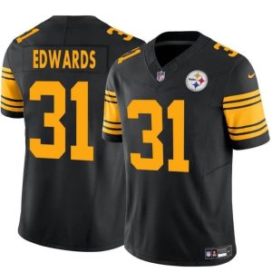 Men's Pittsburgh Steelers #31 Daijun Edwards Black 2024 F.U.S.E. Color Rush Limited Stitched Jersey - Custom Name