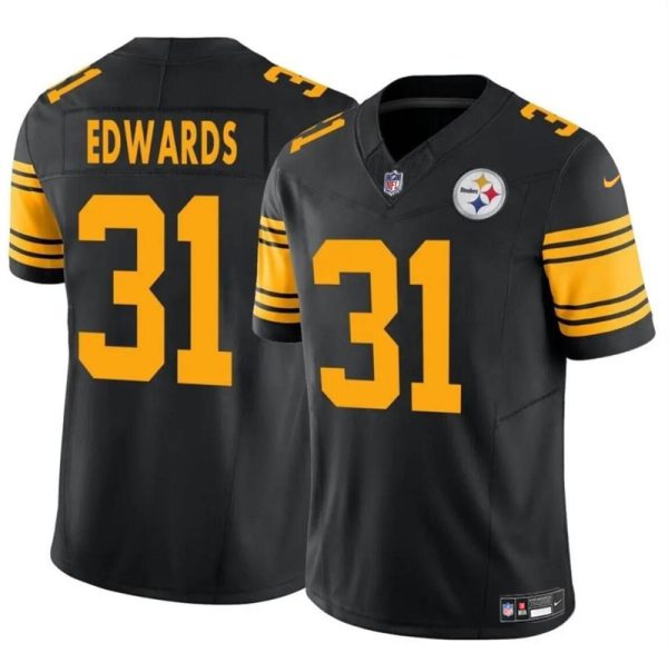 Men's Pittsburgh Steelers #31 Daijun Edwards Black 2024 F.U.S.E. Color Rush Limited Stitched Jersey - Custom Name