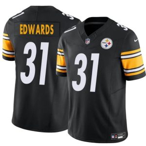 Men's Pittsburgh Steelers #31 Daijun Edwards Black 2024 F.U.S.E. Vapor Untouchable Limited Stitched Jersey - Custom Name