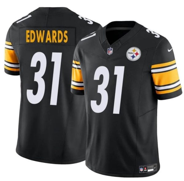 Men's Pittsburgh Steelers #31 Daijun Edwards Black 2024 F.U.S.E. Vapor Untouchable Limited Stitched Jersey - Custom Name