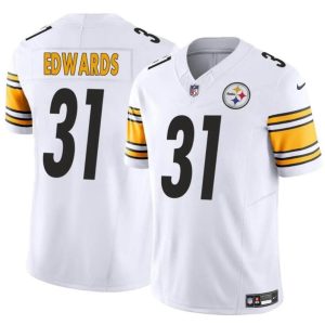 Men's Pittsburgh Steelers #31 Daijun Edwards White 2024 F.U.S.E. Vapor Untouchable Limited Stitched Jersey - Custom Name