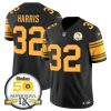 Men's Pittsburgh Steelers #32 Franco Harris Black 2024 F.U.S.E. 50th Anniversary Of Super Bowl IX Color Rush Limited Stitched Jersey - Custom Name