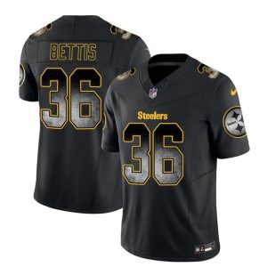 Men's Pittsburgh Steelers #36 Jerome Bettis Black 2023 F.U.S.E. Smoke Vapor Untouchable Limited Stitched Jersey - Custom Name