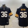 Men's Pittsburgh Steelers #36 Jerome Bettis Black Vapor Untouchable Stitched Football Jersey - Custom Name