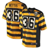 Men's Pittsburgh Steelers #36 Jerome Bettis Yellow Black Alternate 80TH Anniversary Throwback Stitched Jersey - Custom Name