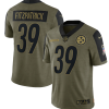 Men's Pittsburgh Steelers #39 Minkah Fitzpatrick 2021 Olive Salute To Service Limited Stitched Jersey - Custom Name