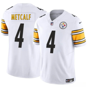 Men's Pittsburgh Steelers #4 DK Metcalf White 2024 F.U.S.E. Vapor Untouchable Limited Stitched Jersey - Custom Name