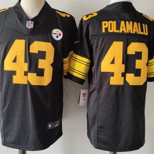 Men's Pittsburgh Steelers #43 Troy Polamalu Black 2023 F.U.S.E. Color Rush Vapor Untouchable Color Rish Limited Jersey - Custom Name