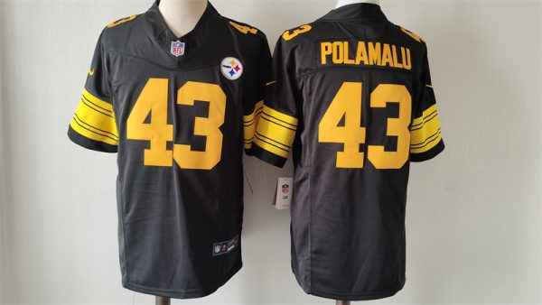 Men's Pittsburgh Steelers #43 Troy Polamalu Black 2023 F.U.S.E. Color Rush Vapor Untouchable Color Rish Limited Jersey - Custom Name