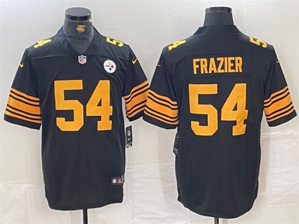 Men's Pittsburgh Steelers #54 Zach Frazier Black Color Rush Untouchable Limited Stitched Jersey - Custom Name
