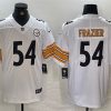 Men's Pittsburgh Steelers #54 Zach Frazier White Vapor Untouchable Limited Stitched Jersey - Custom Name