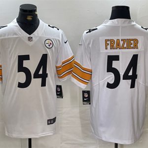 Men's Pittsburgh Steelers #54 Zach Frazier White Vapor Untouchable Limited Stitched Jersey - Custom Name