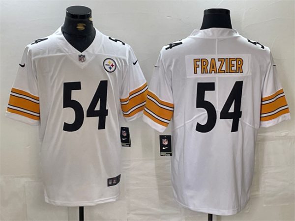 Men's Pittsburgh Steelers #54 Zach Frazier White Vapor Untouchable Limited Stitched Jersey - Custom Name