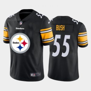 Men's Pittsburgh Steelers #55 Devin Bush Black 2020 Team Big Logo Limited Stitched Jersey - Custom Name