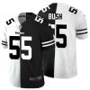 Men's Pittsburgh Steelers #55 Devin Bush Black &White NFL Split Limited Stitched Jersey - Custom Name
