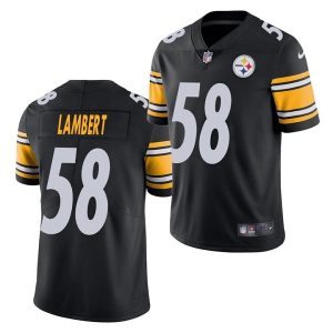 Men's Pittsburgh Steelers #58 Jack Lambert Black Vapor Untouchable Limited Stitched Jersey - Custom Name