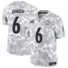 Men's Pittsburgh Steelers #6 Patrick Queen 2024 F.U.S.E Arctic Camo Salute to Service Limited Stitched Football Jersey - Custom Name