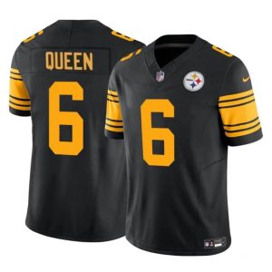 Men's Pittsburgh Steelers #6 Patrick Queen Black 2023 F.U.S.E. Color Rush Vapor Untouchable Limited Stitched Jersey - Custom Name