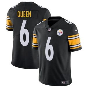 Men's Pittsburgh Steelers #6 Patrick Queen Black Vapor Untouchable Limited Stitched Jersey - Custom Name