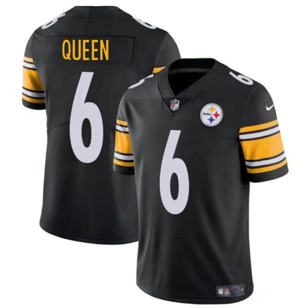 Men's Pittsburgh Steelers #6 Patrick Queen Black Vapor Untouchable Limited Stitched Jersey - Custom Name
