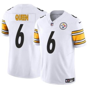 Men's Pittsburgh Steelers #6 Patrick Queen White 2024 F.U.S.E. Alternate Vapor Untouchable Limited Stitched Jersey - Custom Name