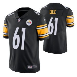 Men's Pittsburgh Steelers #61 Mason Cole Black Vapor Untouchable Limited Stitched Jersey - Custom Name