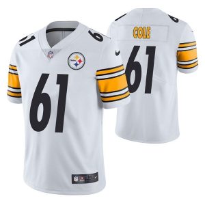 Men's Pittsburgh Steelers #61 Mason Cole White Vapor Untouchable Limited Stitched Jersey - Custom Name