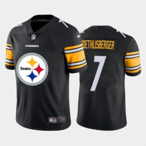 Men's Pittsburgh Steelers #7 Ben Roethlisberger Black 2020 Team Big Logo Limited Stitched Jersey - Custom Name
