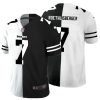 Men's Pittsburgh Steelers #7 Ben Roethlisberger Black &White NFL Split Limited Stitched Jersey - Custom Name