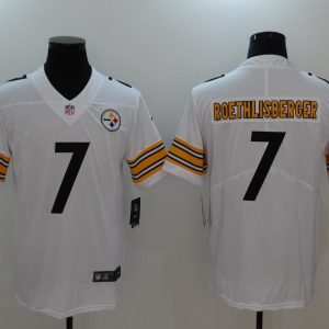 Men's Pittsburgh Steelers #7 Ben Roethlisberger White Vapor Untouchable Limited Stitched NFL Jersey - Custom Name