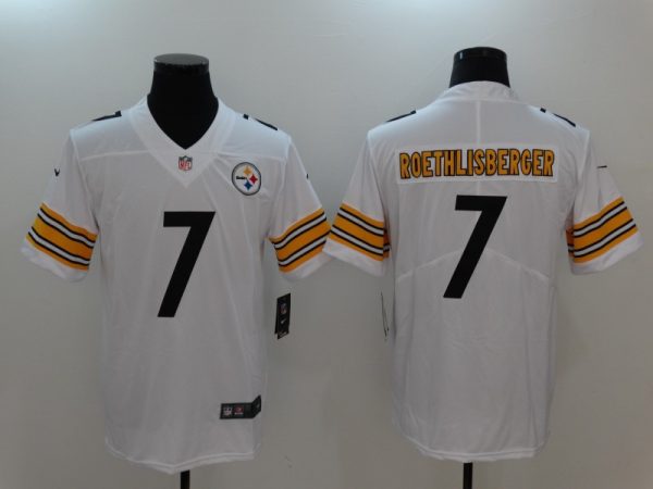 Men's Pittsburgh Steelers #7 Ben Roethlisberger White Vapor Untouchable Limited Stitched NFL Jersey - Custom Name
