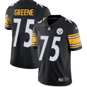 Men's Pittsburgh Steelers #75 Joe Greene Black Vapor Untouchable Limited Stitched Jersey - Custom Name