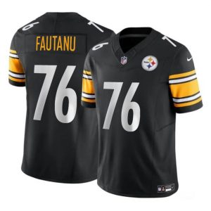 Men's Pittsburgh Steelers #76 Troy Fautanu Black 2024 Draft F.U.S.E. Vapor Untouchable Limited Stitched Jersey - Custom Name