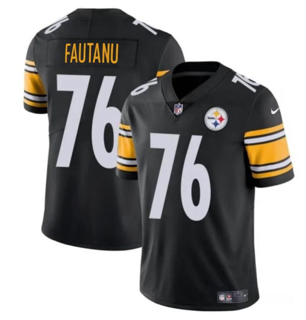 Men's Pittsburgh Steelers #76 Troy Fautanu Black Vapor Untouchable Limited Stitched Jersey - Custom Name