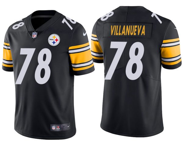 Men's Pittsburgh Steelers #78 Alejandro Villanueva Black NFL Vapor Untouchable Limited Stitched Jersey - Custom Name
