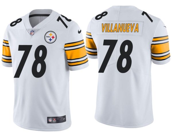 Men's Pittsburgh Steelers #78 Alejandro Villanueva White NFL Vapor Untouchable Limited Stitched Jersey - Custom Name