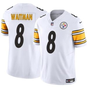 Men's Pittsburgh Steelers #8 Corliss Waitman White 2024 F.U.S.E. Alternate Vapor Untouchable Limited Stitched Jersey - Custom Name